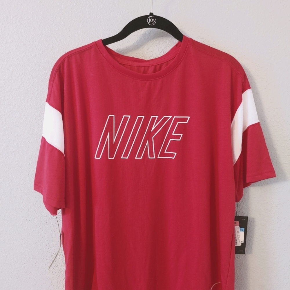 NWT Pink Nike T-Shirt With White Logo